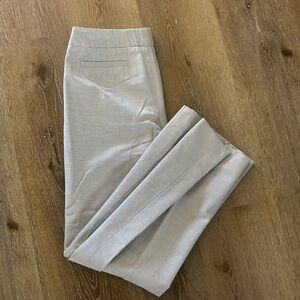 Loft Light Gray Striped Dress Pants